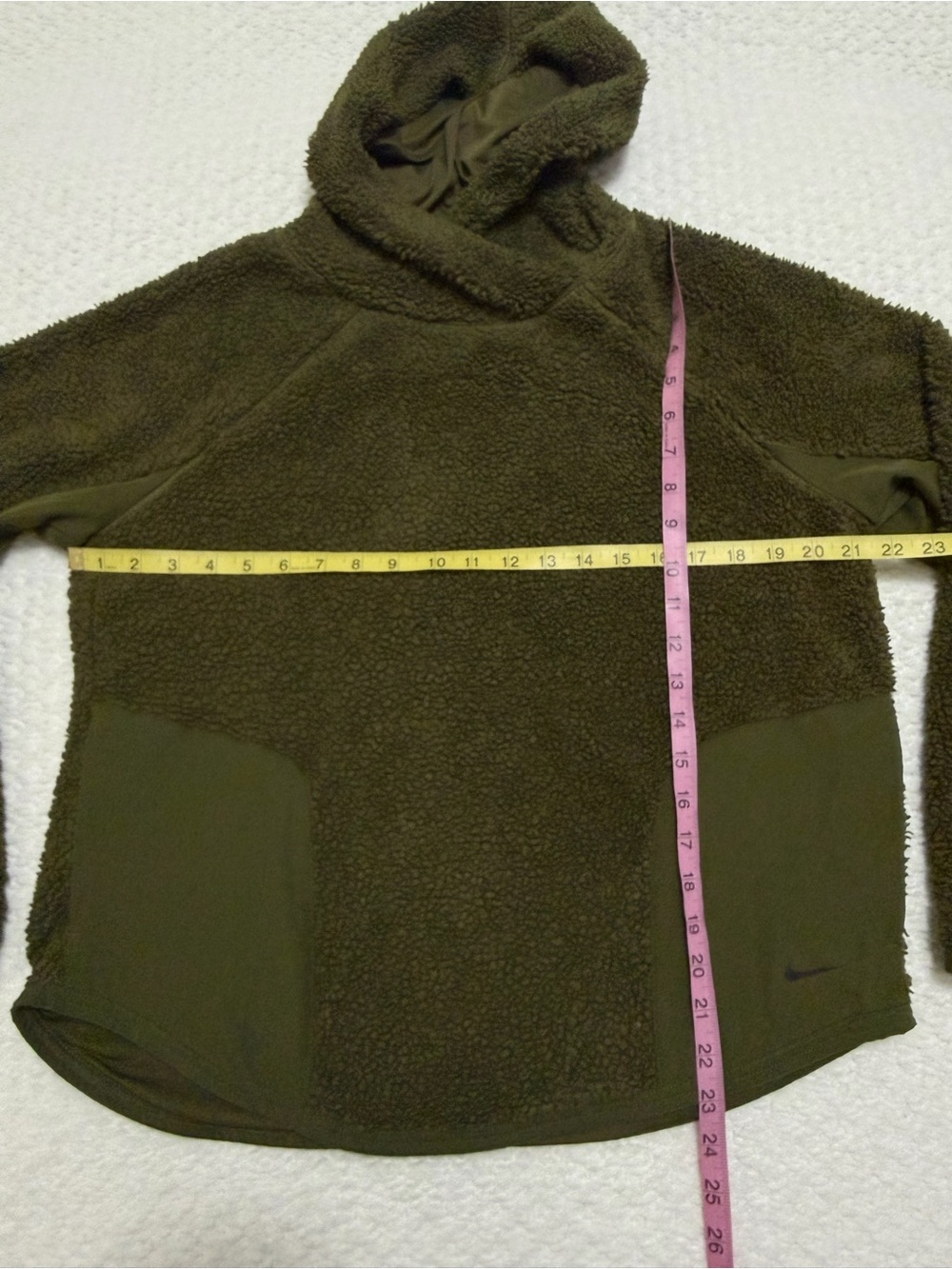 Nike Sherpa Therma Fleece Green Pullover Training Hoodie Size Medium - Picture 5 of 8